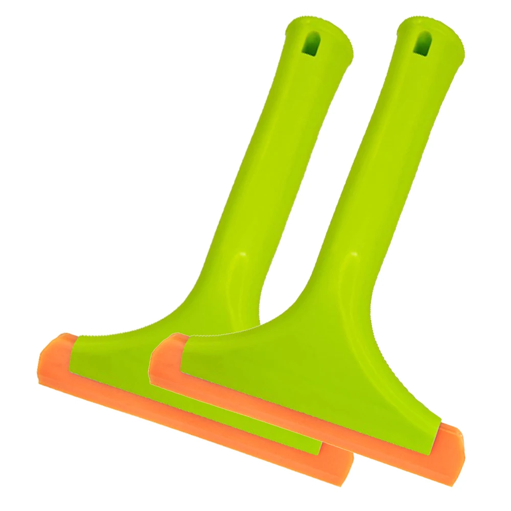 2pcs glass cleaning tool car water scraper soft silicone blade plastic handle for home bathroom mirror and shower water scraper