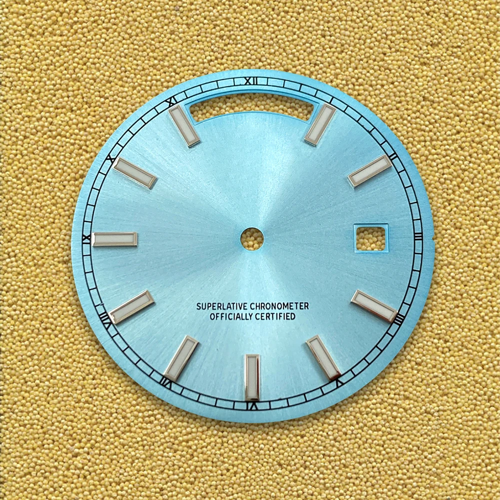 31mm S Logo Dial Suitable for 8285 Movement Green Luminous Day And Date Dial Watch Accessories Repair Tool  Latest styles