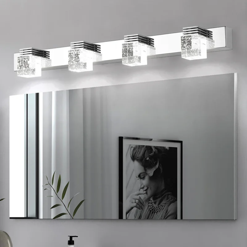 LED Crystal Wall Light Waterproof Wall Lamps Mirror Front Light Bathroom Wall Mounted Living Makeup LED Wall Fixtures Sconce