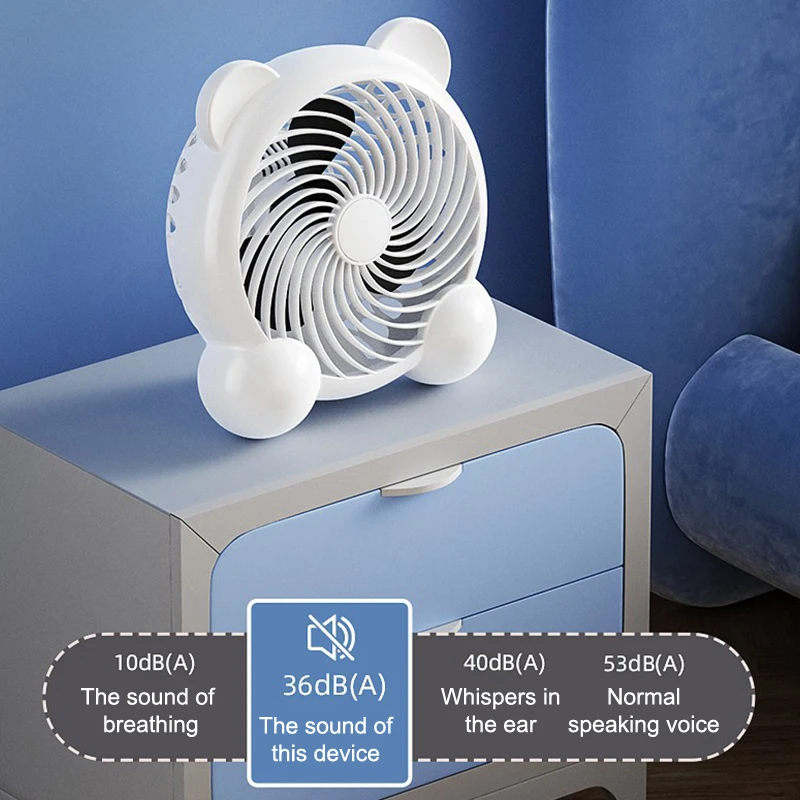 Desktop Fan Ultra Quiet USB Charging Fan For Office Home Portable Small Desk Fan For Dorm Camping Outdoor Office Home