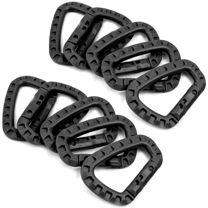 

10PCS Tac Link Molle Belt Clip D Buckle Carabiner Hook Keychain Snap ITW Outdoor Hiking Camping Climbing Equipment EDC Multitool