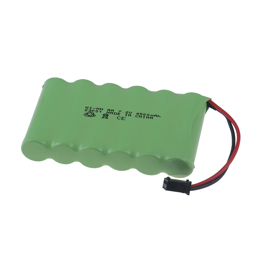 7.2v 4500mAh Ni-MH Battery SM Plug and Charger For RC Toys Cars Boats Trucks Trains Guns Robots Parts NIMH AA 7.2v Battery Pack