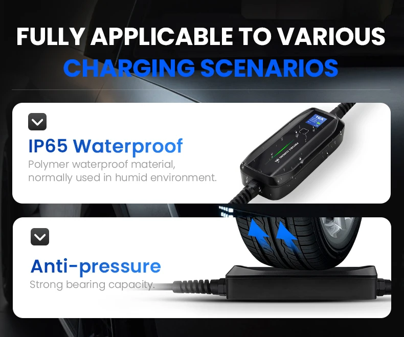 Портативное зарядное устройство BESEN New Energy для электромобилей, наружное зарядное устройство CE Schuko, вилка 10A, 16A, EV с кабелем типа 2,