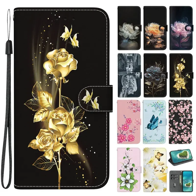 A80 A98 A78 A58 A38 A18 4G 5G Floral Book Case Leather 360 Protect for OPPO A60 A79 A 80 58 38 18 60 79 Phone Cover Magnet Funda