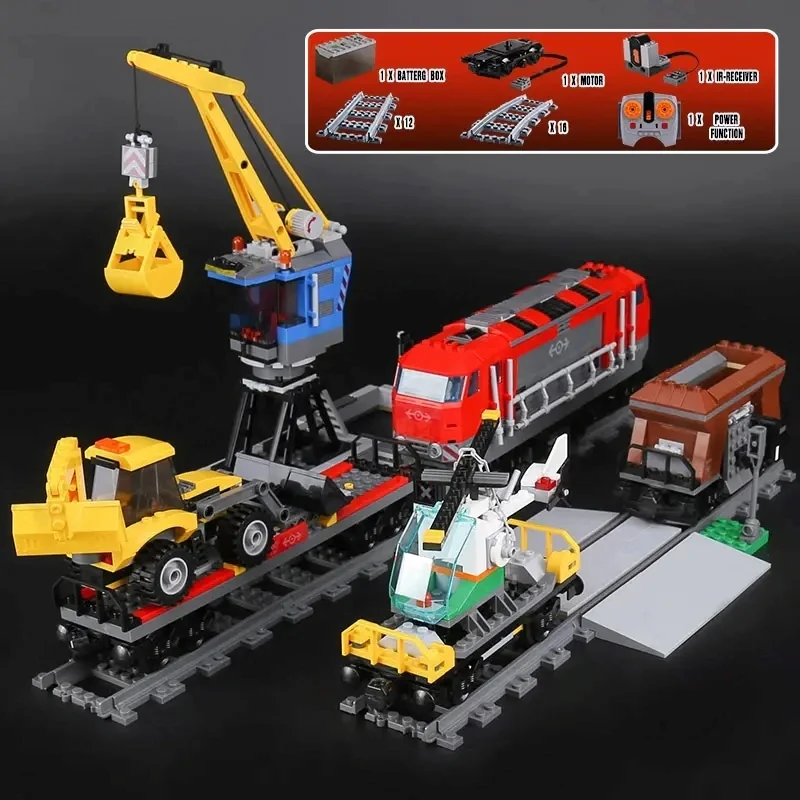 MOC 60098 1084pcs compatibile CITY Heavy-Haul Train Building Block Model giocattoli educativi per bambini natale compleanno regali per bambini