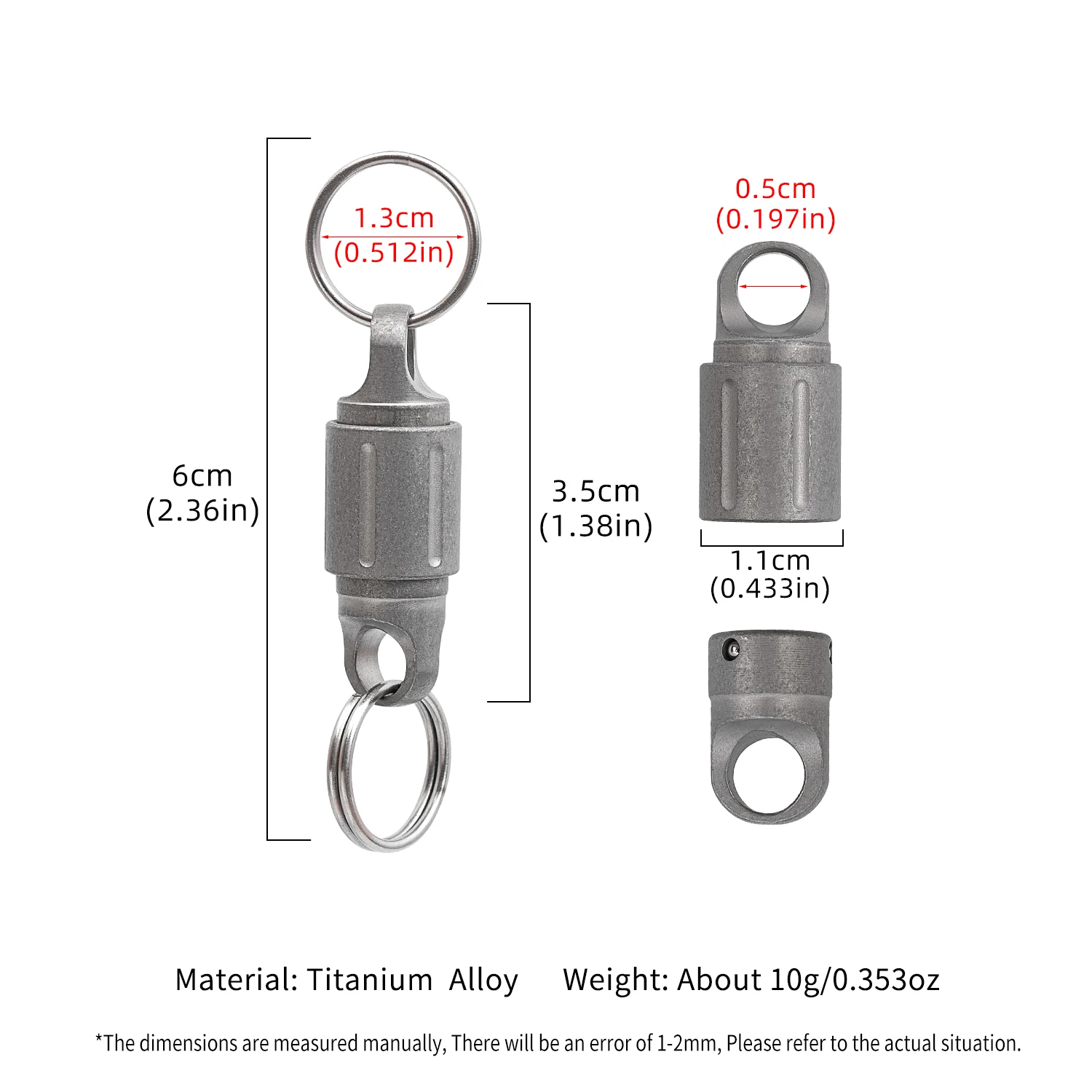 Magnetic Suction Style Titanium Alloy Keychain Detachable Outdoor EDC Tools