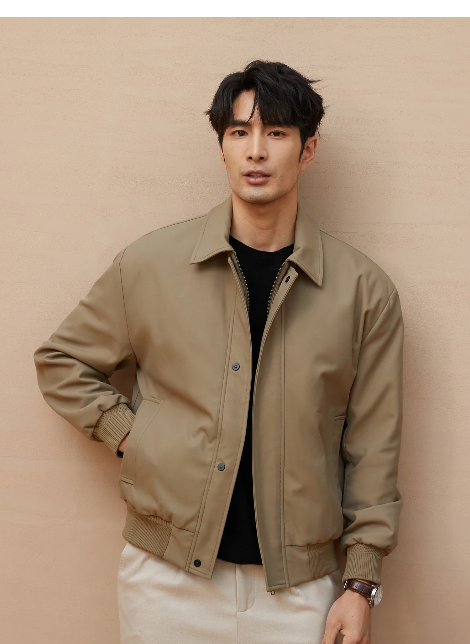 

Spring and Autumn New Men's Jacket, Fashionable and Casual Short Style Lapel Business Commuting Top Jacket