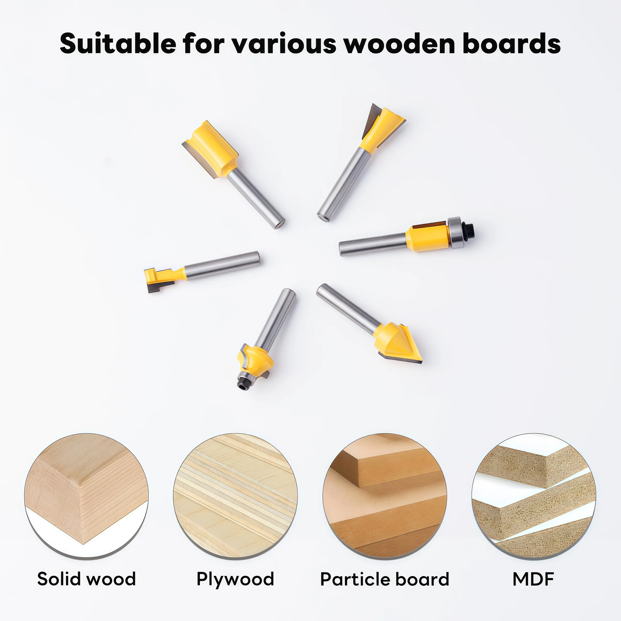 Router Bit Set 100 Pieces 1/4 Inch Shank Router Bits for Professional Woodworkers and Beginners with Aluminum Alloy Storage Box