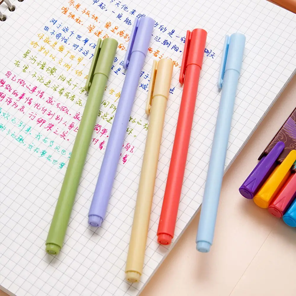 

Vintage 5 Colors Office Supplies Smooth Student Gifts Color pen Signing Pen Writing Gel Pen Marker pen Set