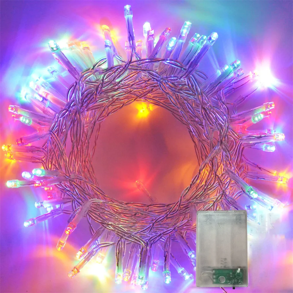 

1/2/4/10M Fairy Light String LED Lights Garlands Battery-operated Festoon Christmas Decoration Wedding Party New year's Decor