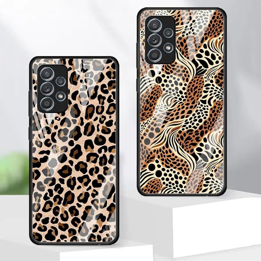 Leopard Print Phone Cover Case for Samsung Galaxy A14 A30 A56 A35 A25 A15 A50 A21 A06 A13 A20 A16 A02 A73 A34 A36 A71 A51 A52