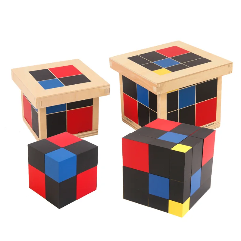 Montessori Early Learning Rekenkundige Binomiale Cube Trinomial Kubus Houten Speelgoed Wiskunde Materialen Voor Houten Wiskunde Speelgoed