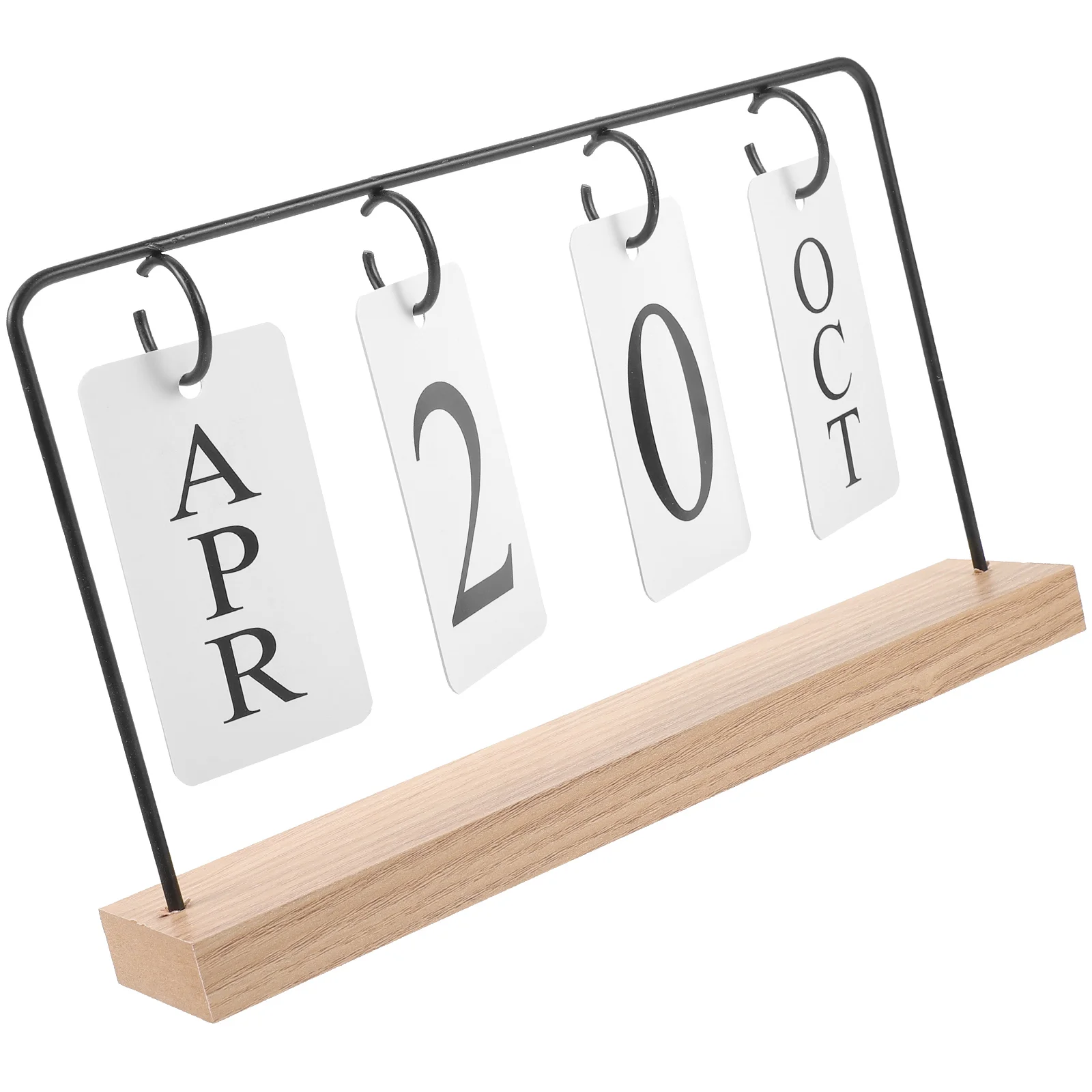 

Perpetual Calendar Desk for Home Wood Flip Reusable Accessories Decorative Standing Office Retro