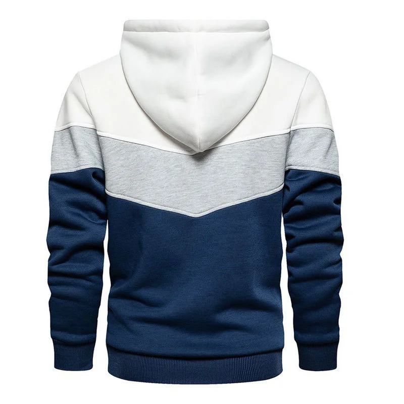 Spring Autumn Fashion splicing Men's Hoodies long sleeve Casual Sweatshirts pure color Sweatshirt men tops Pullover