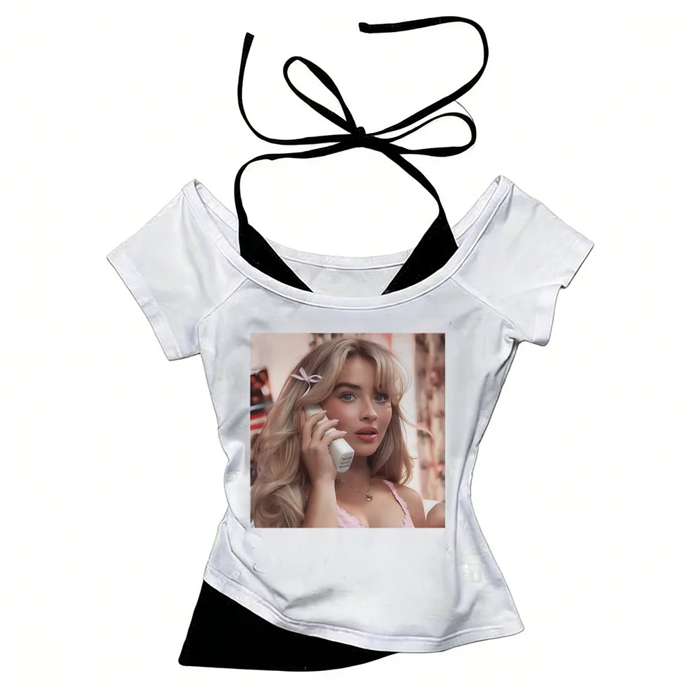 Sabrina Carpenter female Gothic women Trendy University anime t-shirt Breathable 2000s Graphic Psychedelic University anime