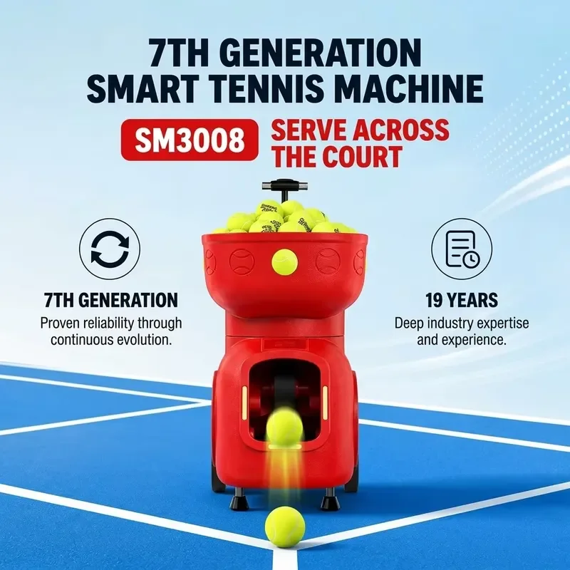 Smart Tennis Ball Machine 120 Balls Capacity Automatic Feeder with Multiple Serve Modes for Court Practice and Skill Training