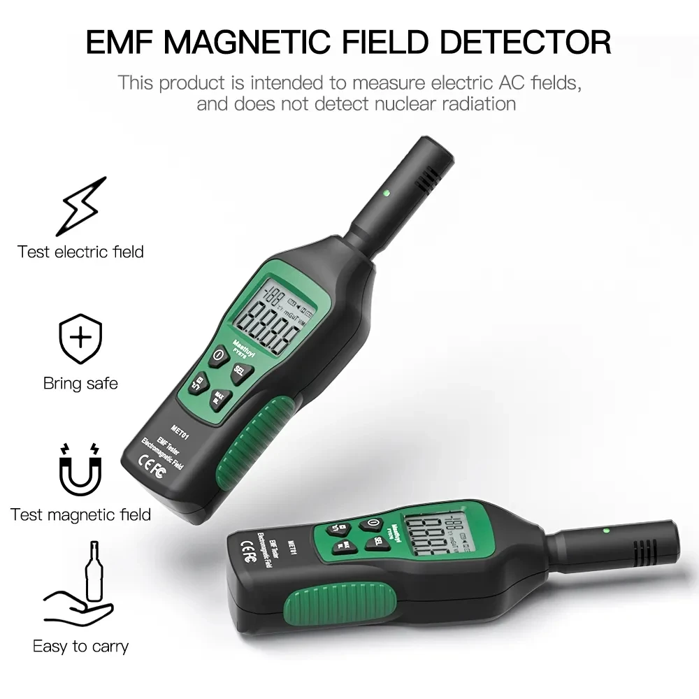 MASTFUYI FY876 Electromagnetic Field Radiation Detector Tester EMF Meter Handheld Portable Counter Emission Dosimeter