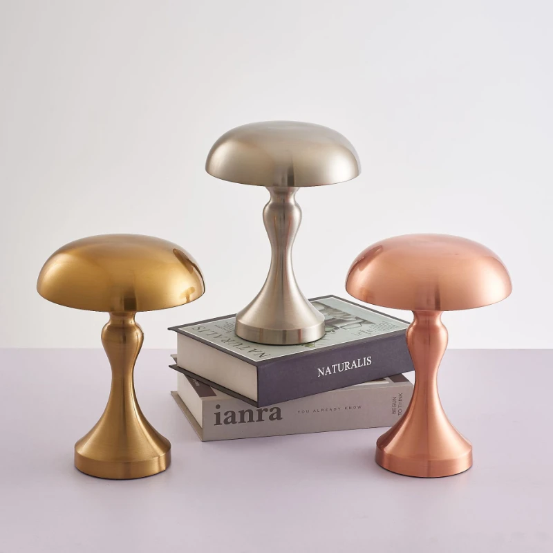 

Modern Mermaid Bar Table Lamp Wireless Led Light Mushroom Charging Night Lights Dining Table Hotel Decoration Touch USB Lighting