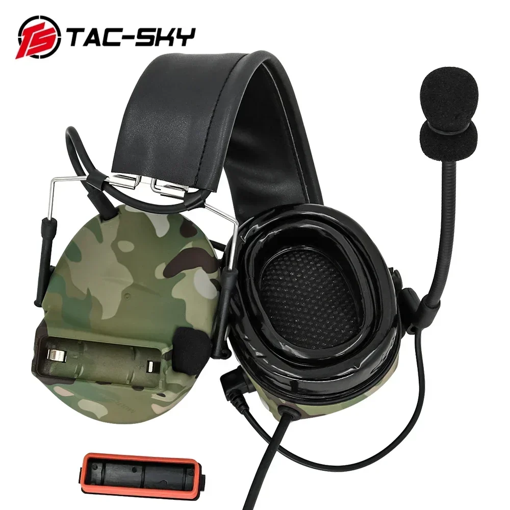 TAC-SKY COMTA II DulMédiateur phones Casque antibruit à talperforation Walperforé Casque électronique Airsoft Cache-oreilles de tir Casque COMTA