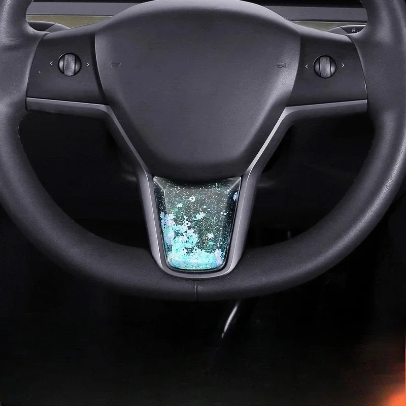 

Sequin Fish Scale Pattern Steering Wheel Trim For Tesla Model3/ModelY, Decorative Frame Interior Modification