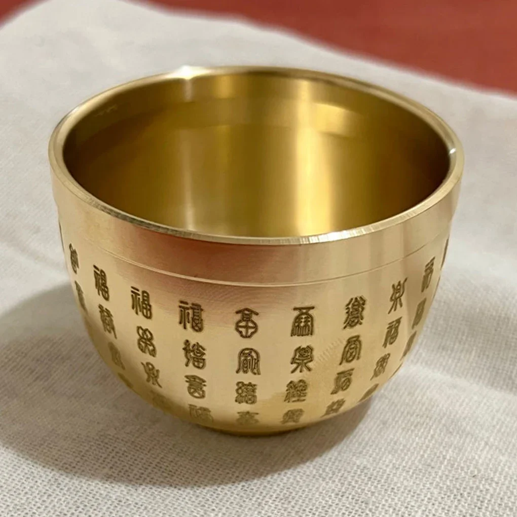 Home Decor Hundred Blessings Bowl Brass Fortunate Attract Wealth Good Luck Magical Power Treasure Bowls Desktop Small Ornament