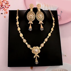 Moroccan Style Gold Plated Necklace Set Water Drop Jewelry Set Middle East Wedding Jewelry Accessories for Women Set