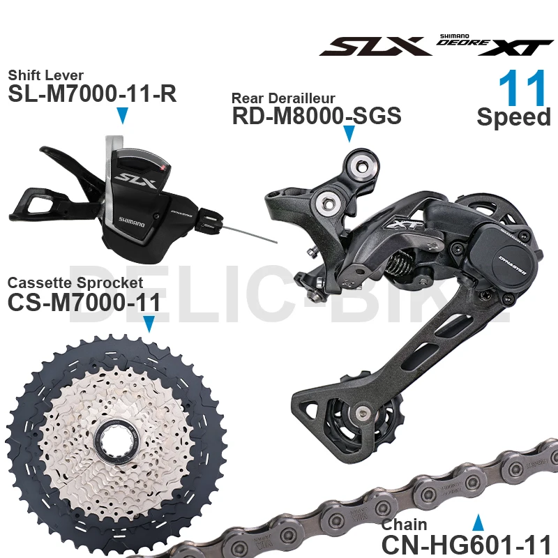 Shimano SLX DEORE XT M7000 11speed Groupset  with SL-M7000 Shifter and RD-M8000 Rear Derailleur Cassette Sprocket Chain Original