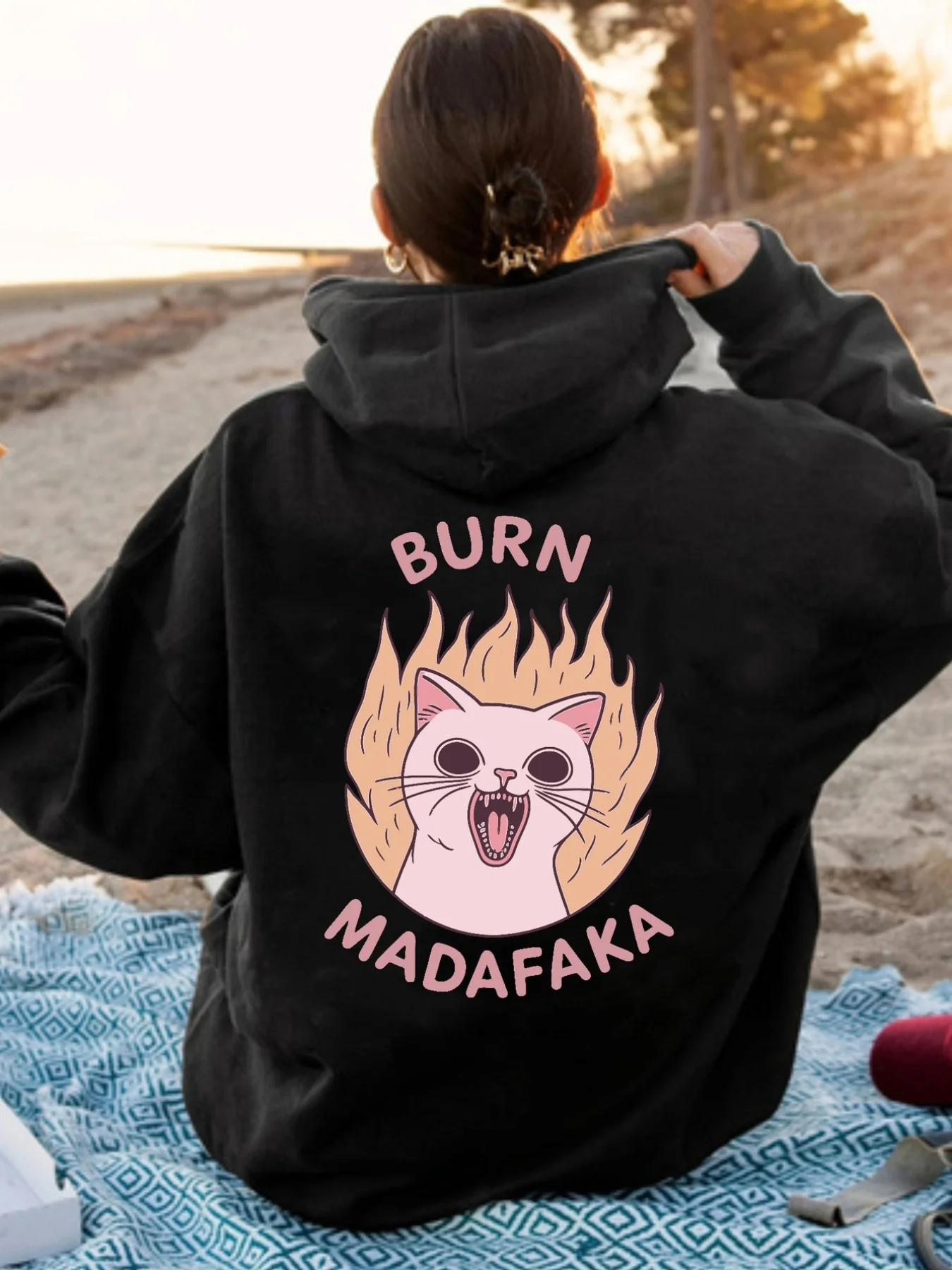 

Осенние и зимние хлопковые мужские и женские толстовки с графическим принтом кота, повседневные уличные спортивные тренировочные брендовые тренды