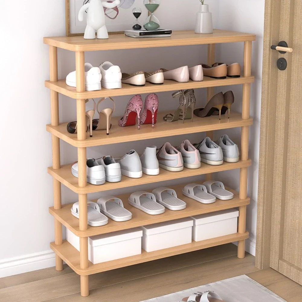 

Wooden Shoe Rack Household Simple Multi-layer Storage Rack Widening and Raising Easy To Assemble Space Saving Storage Shoe Rack