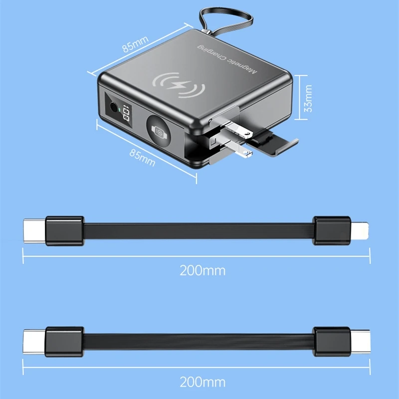 Imagem -06 - Banco Portátil de Carregamento Rápido Carregador de Parede Magnético sem Fio Usb c Powerbank para Iphone 15 14 Iver Xiaomi qc e Pd3.0