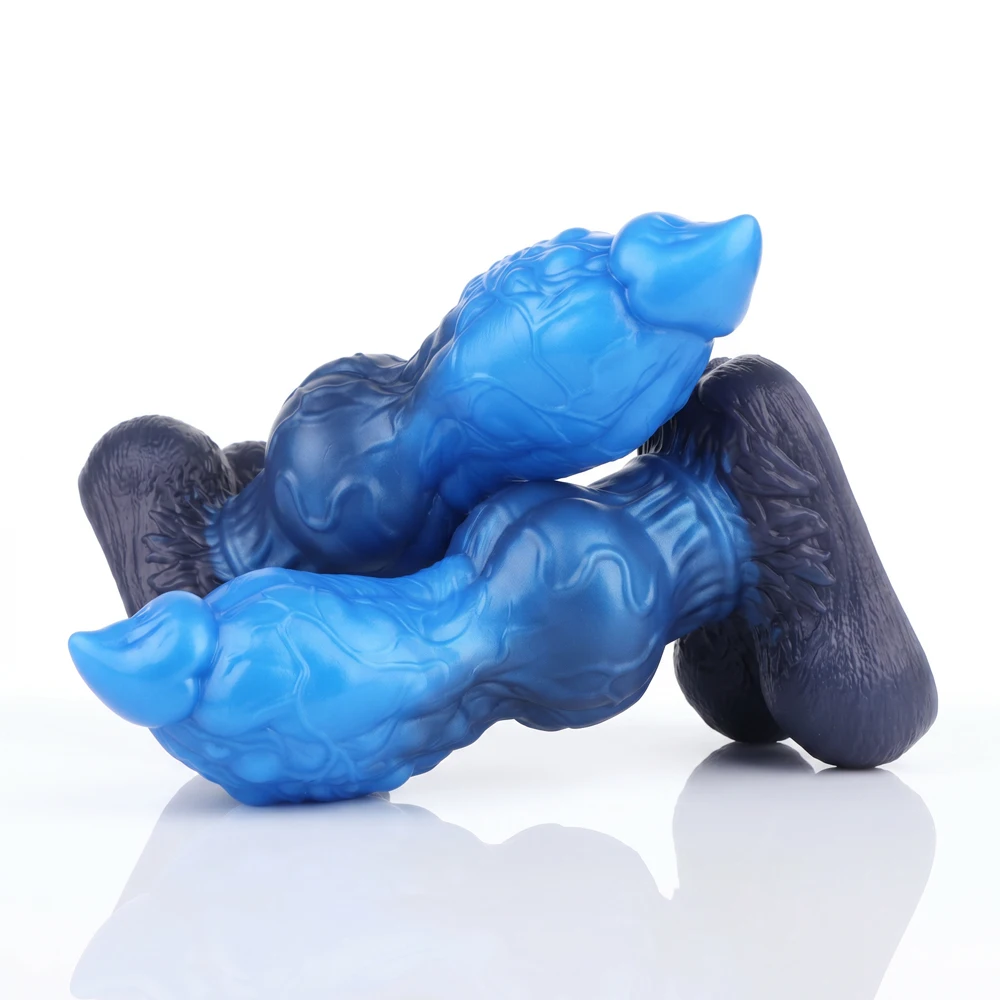 YOCY G-spot stimulation masturbator, fantasy wolf penis, platinum silicone prostate stimulation toy, male female masturbation