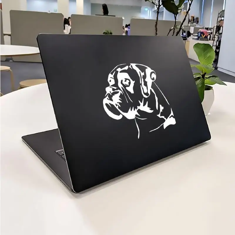 1pc Cartoon Boxer Dog Head Vinyl Sticker Waterproof Decal for Car Rear Window Laptop Vehicle Decor