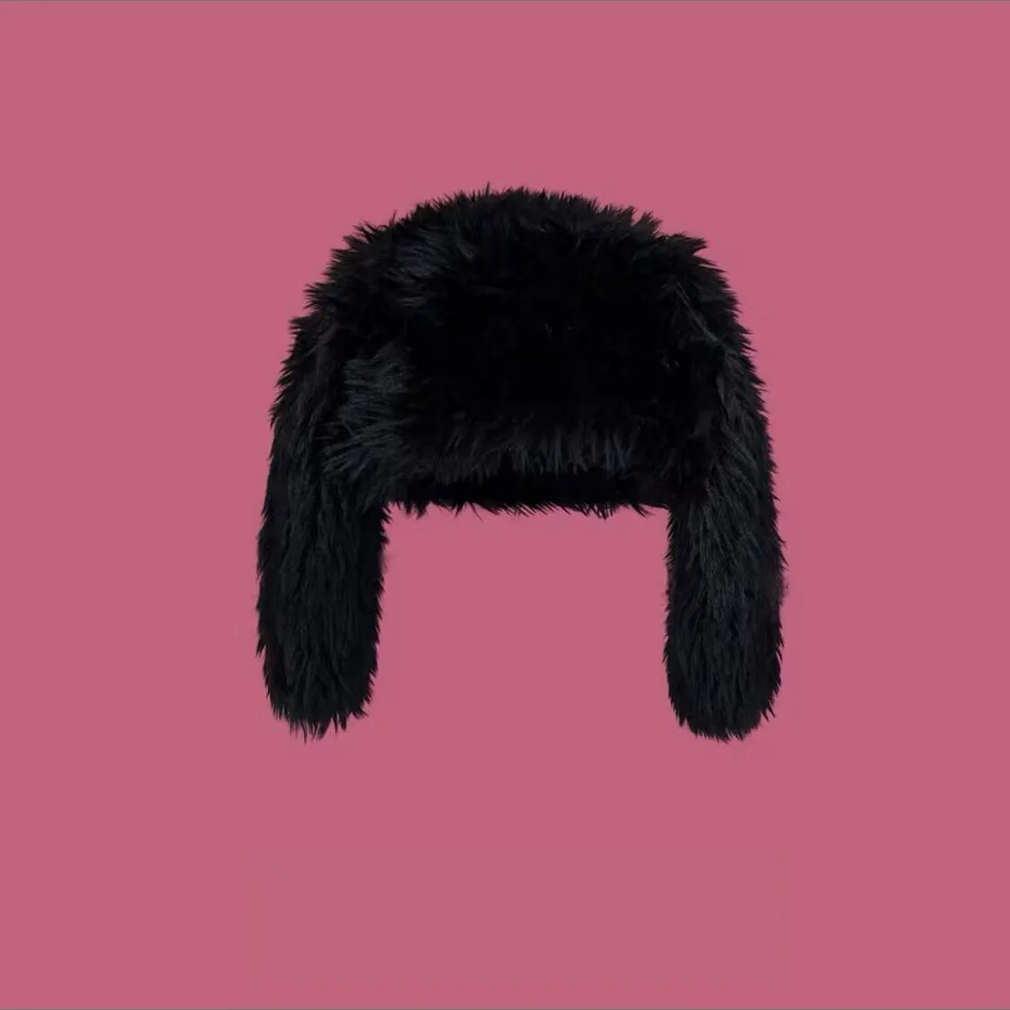Y2k Kaninchen Ohren Plüsch Hüte Nette Mädchen Winter Beanie Pullover Kappe Frauen Lolita Verdickt Warme Lustige Party Fotografie Fleece Hüte – Detail 6