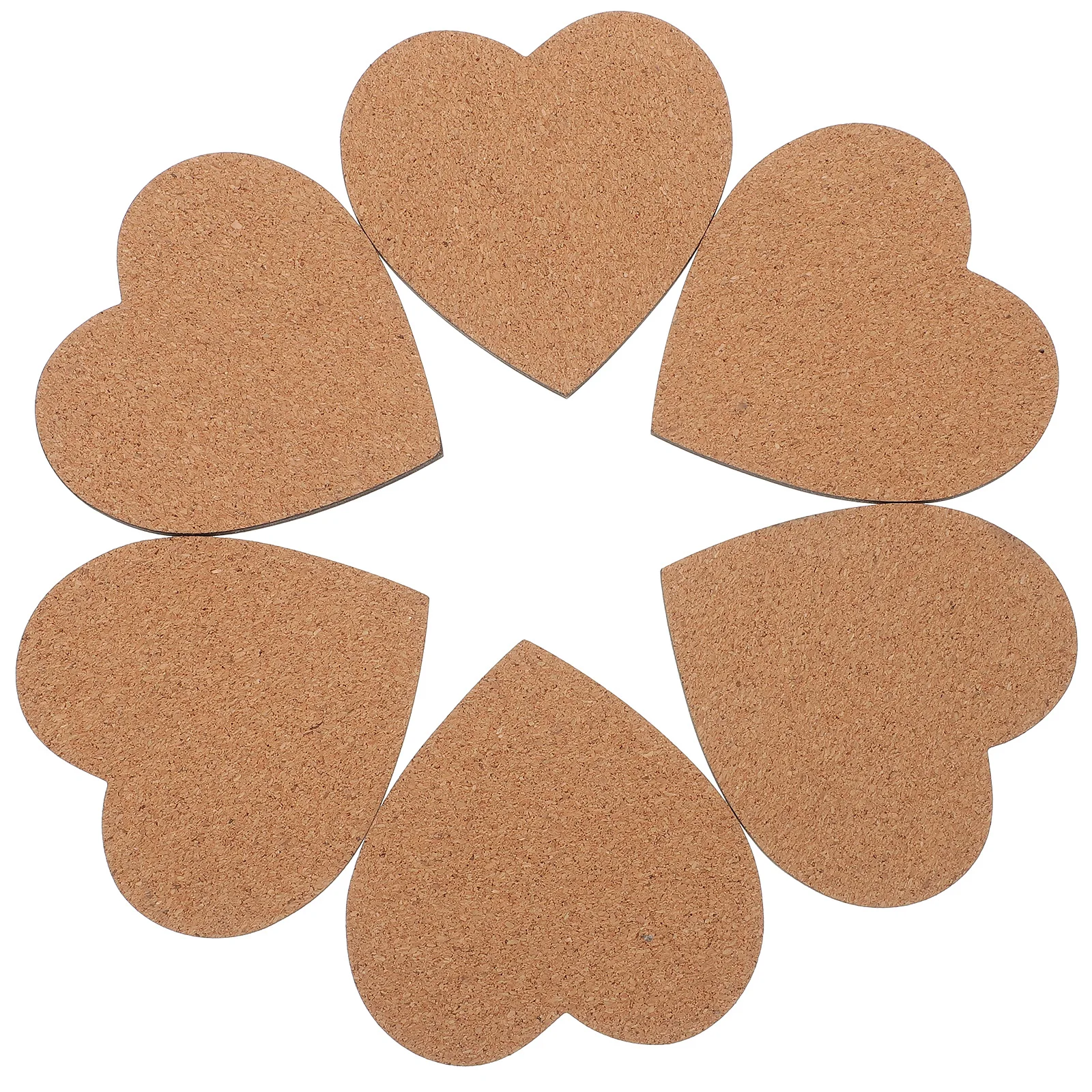 

6pcs Heart Cork Coasters Heat Insulating Humidity Proof Cup Pads Scratch Resistant Home Supplies Kitchen Bar Hotel Decor Cork