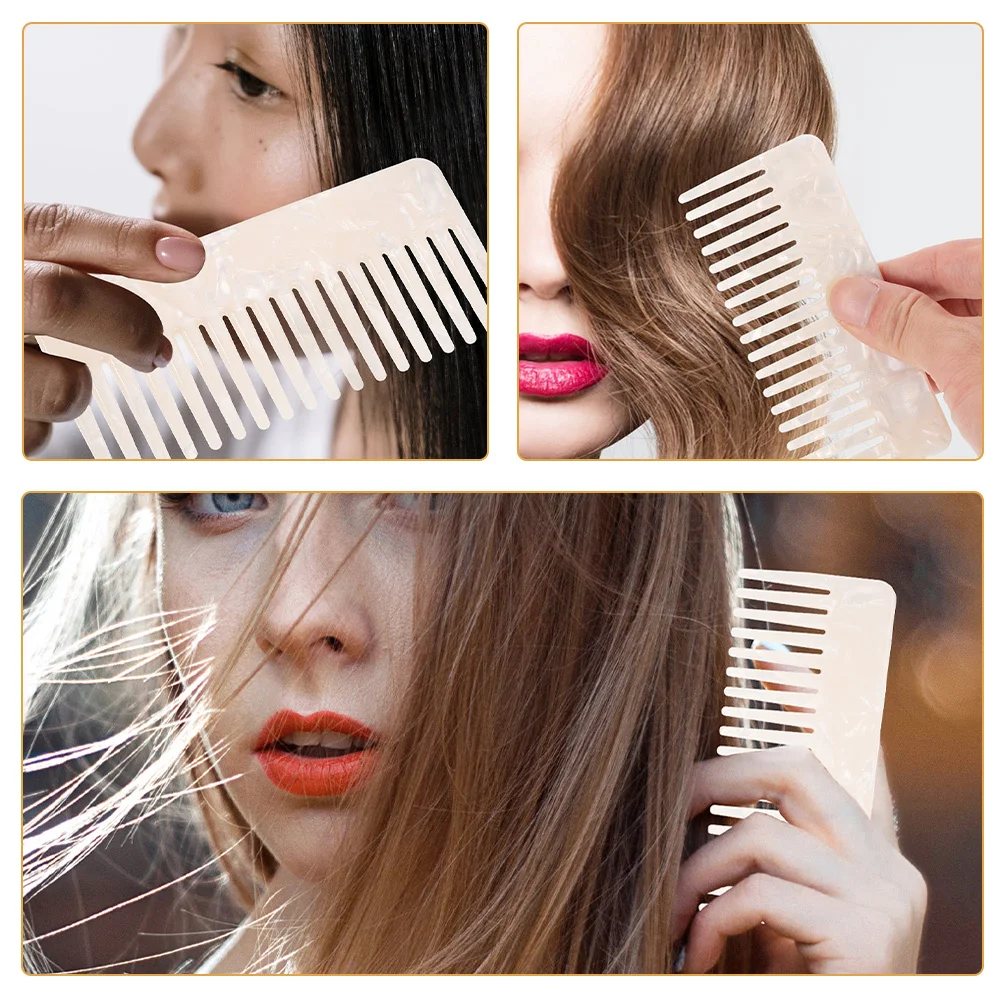 

2Pcs Anti-Static Hair Combs Compact Acetate Sheet Durable Comb Set Detangling Styling for Smooth Hair Comb Set