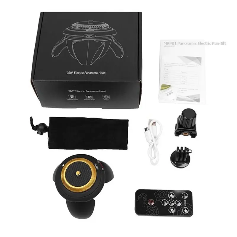 Reliable-MRP01 360° Rotation Electric Mini Panorama Head Tripod Ball Head Time Lapse For Gopro Action Camera Smartphone