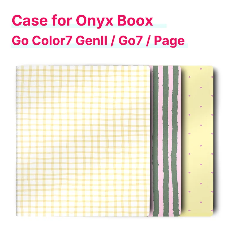 Murmelo Frameless Magnetic Case for Boox Go7 / Go Color7 GenII / Page / Leaf3 Auto Sleep/Wake Fresh Pattern Design