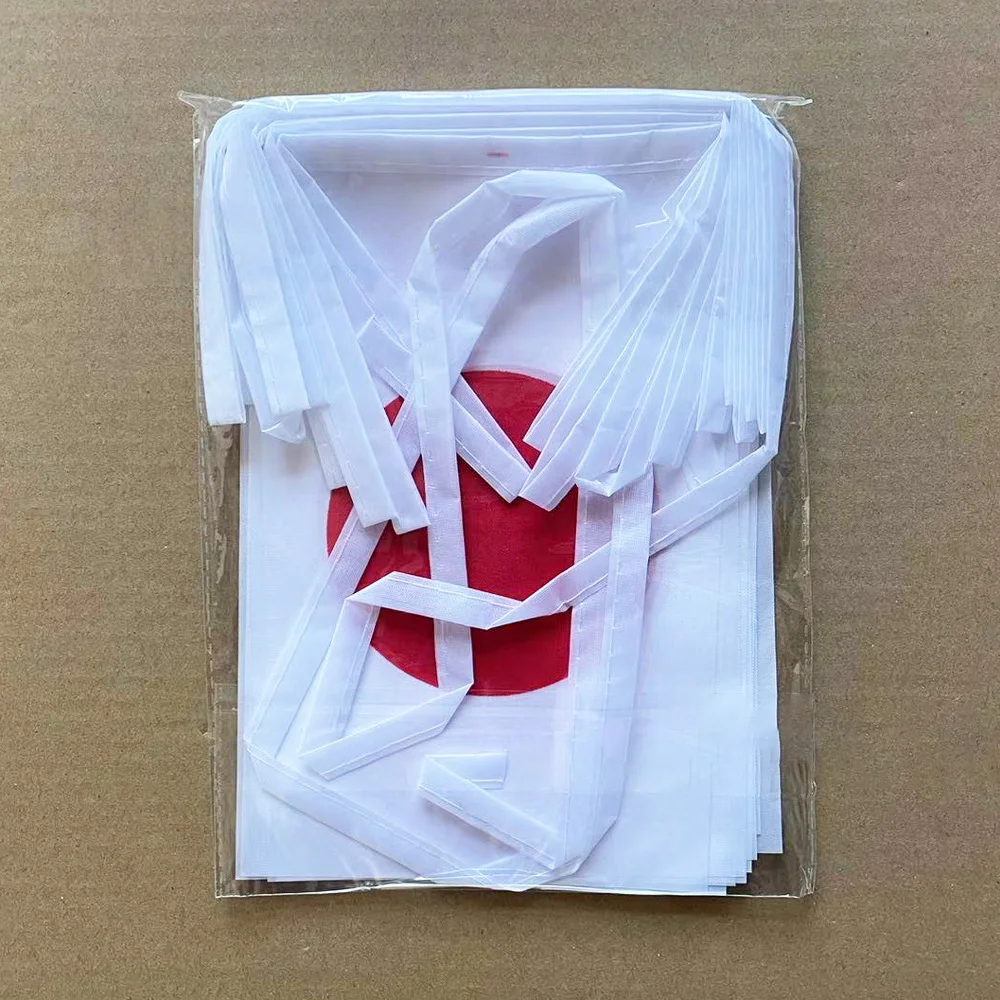 EOODLOVE 14x21cm Small Japanese Flag 20pcs/set High Quality Polyester Indoor and Outdoor Decoration Japanese Flag