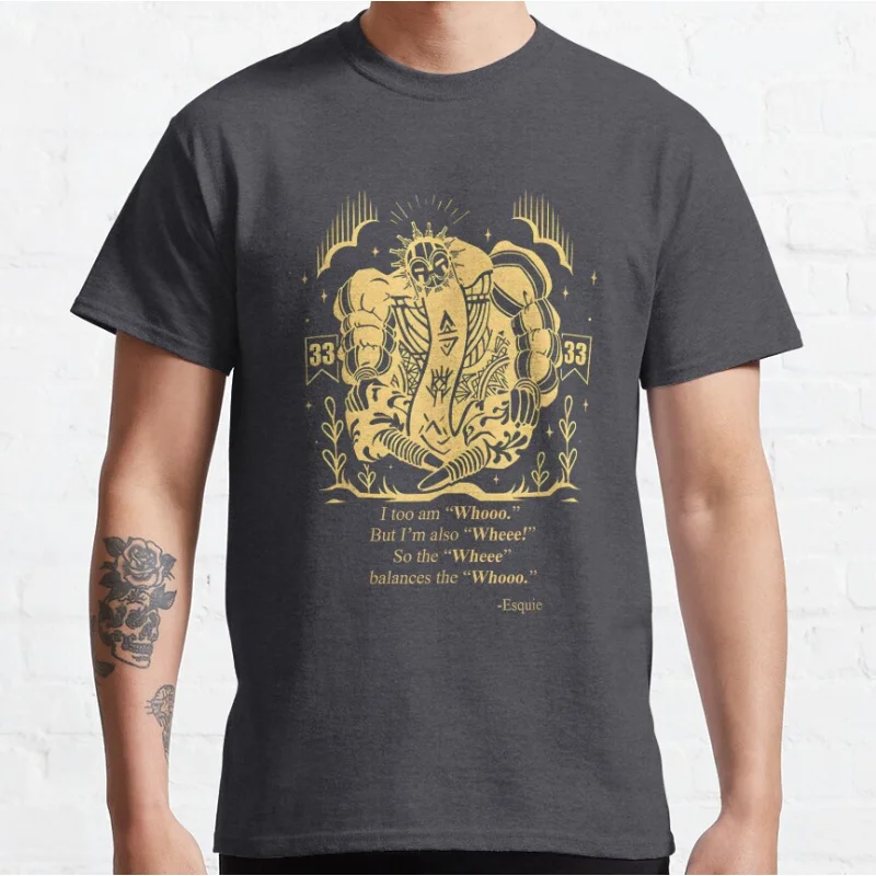 Gamer Esquie Clair Obscur Expedition 33 Dark Fantasy video game T-shirt Gift for Gamer Large size Adult Tops S-6XL