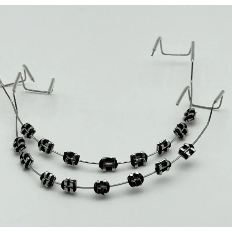 Fashion Braces Colorful Temporary Tooth Decoration with Metal Wires Metal Bracket Orthodontic Ligature Ties High Quality 1 Pair