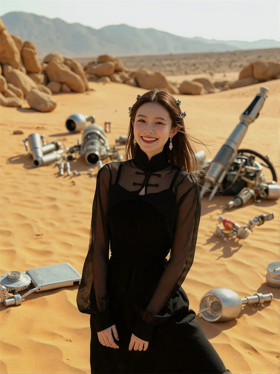 Czarna koszula damska z długim rękawem, patchworkowa, z blokami kolorów, zapinana na guziki, prosty, podstawowy, minimalistyczny styl, modne bluzki damskie, cool.