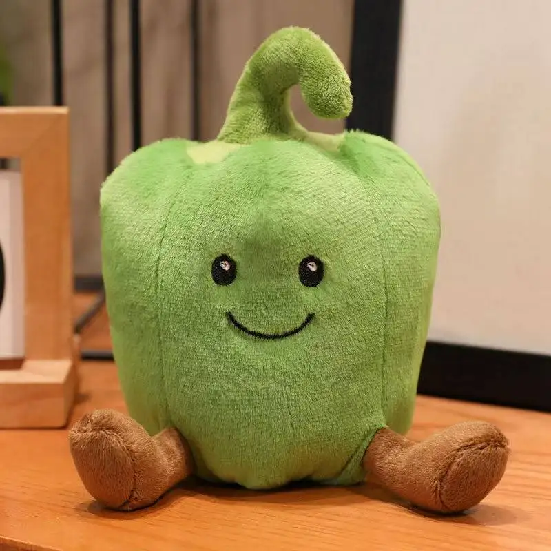أحدث دمية الفلفل الأخضر الملونة Kawaii محشوة ألعاب من نسيج مخملي اليدوية دمية الكرتون أنيمي لطيف الأطفال هدية عيد ميلاد دمية ممتعة #2