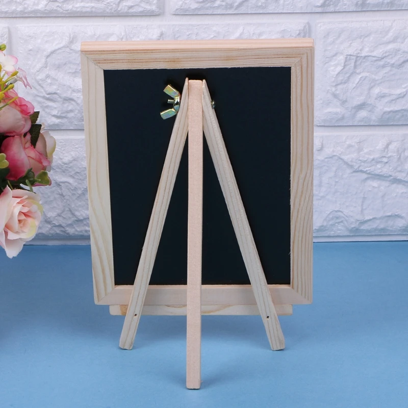 Wood Tabletop Chalkboard Double Sided Blackboard Message Board Children Kids Toy