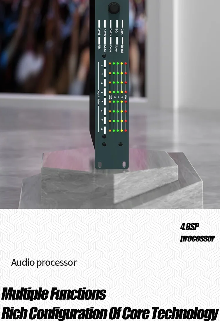 Paulkitson 4.8sp Professioneller Digitaler Audioprozessor 4-Eingänge 8-Ausgänge Bass-Divider Linear-Array-Prozessor für Live-Bühnenauftritte – Detail 2
