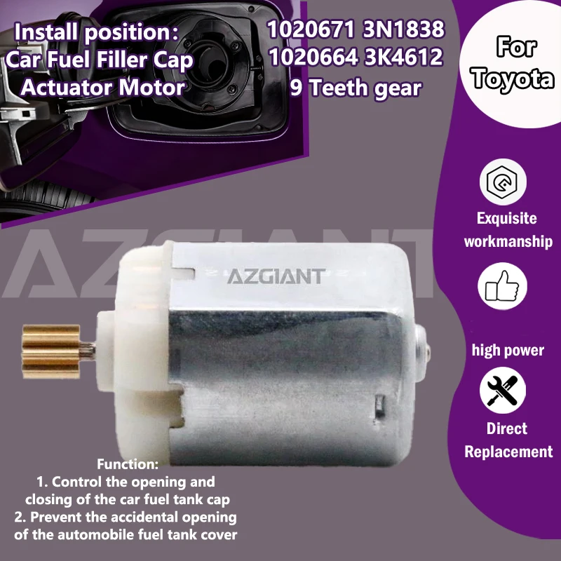 

AZGIANT 1020671 3N1838/1020664 3K4612 для Toyota Avensis Saloon Sport T27 2009-2012, моторчик замка крышки топливного бака 9T