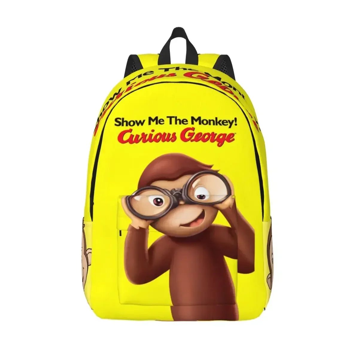 

Curious George Monkey Cartoon Backpack for Men Women Casual Student Work Daypack TV Series Laptop Shoulder Bag Outdoor