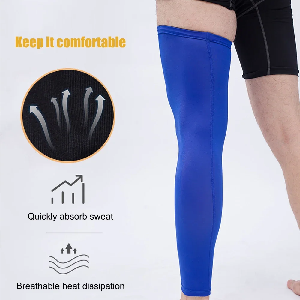 1Pcs Full Leg Sleeves Long Compression Leg Sleeve Knee Sleeves Protect Leg, for Man Women Basketball Cycling Football Running