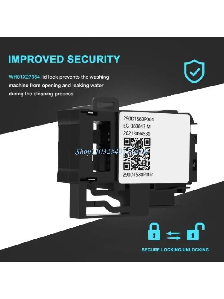 

R6FF Washer Lid Lock Switches WH01X27954 Black For Ge Washer For Ge HotpointTop Load Washer Door Lock Repair