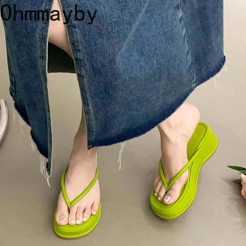 Summer Platform Women Flip Flop Slippers Slip On Shoes Ladies Casaul Wedges Female Outdoor Party Slides White sandalias mujer