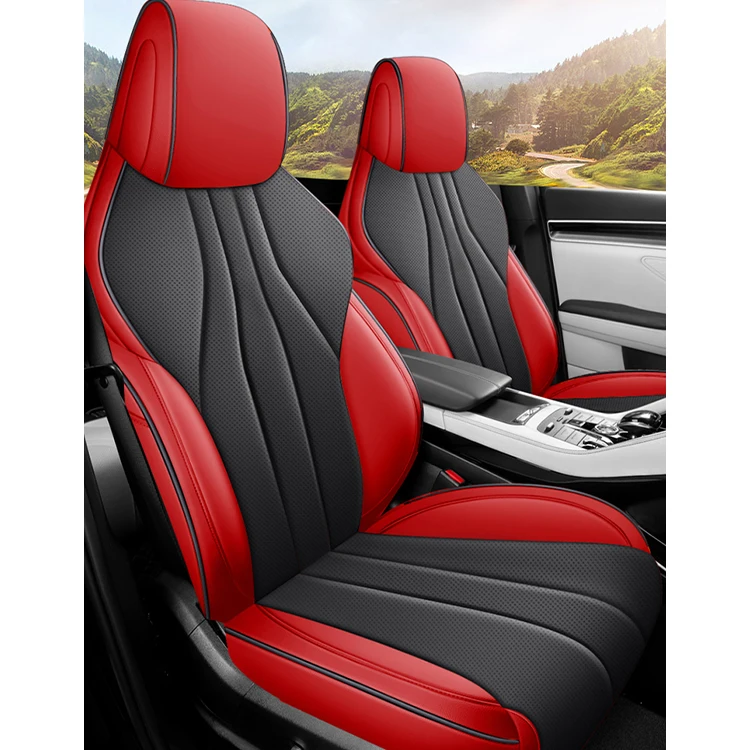 Fundas de asiento de coche de cuero originales, accesorios de coche, decoración Interior, juego completo de fundas de asiento de coche personalizadas para Byd Song PLUS Ev